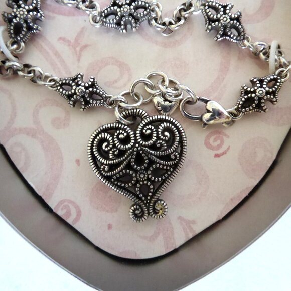 RETIRED BRIGHTON FRENCH KISS FILIGREE BRACELET SILVER J33350 (NEW IN BOX) - Picture 1 of 8